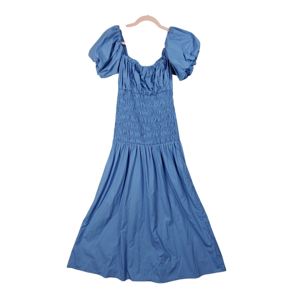 Abercrombie Fitch Womens Regency Cottage Romantic Tea Dress M Smocked Puff Midi